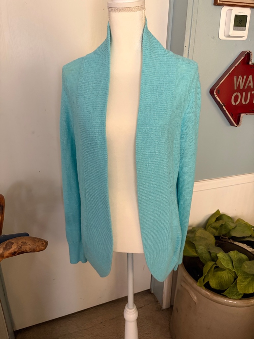 Lilly Pulitzer Aqua Open-Front Women's Cardigan